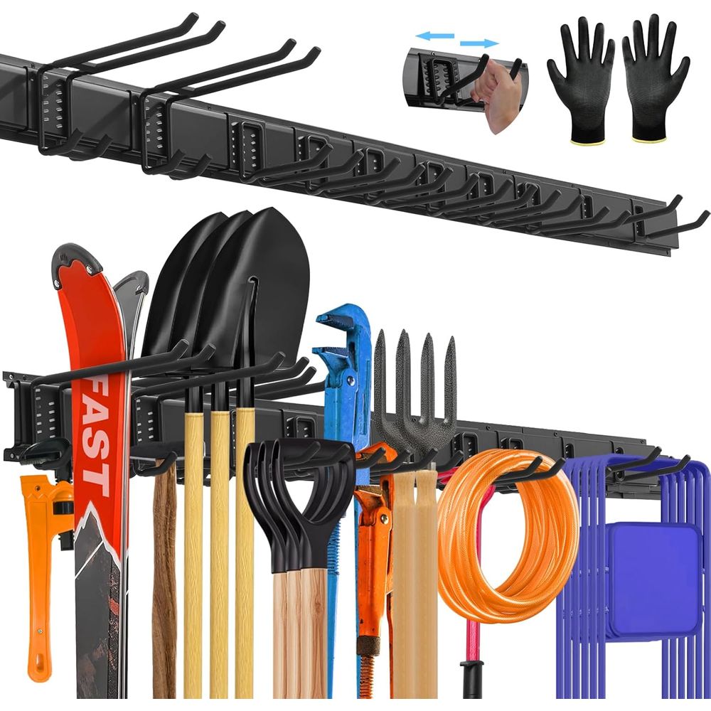 Heavy Equipment Yard - 64'' All-Metal Garage Tool Organizer Wall