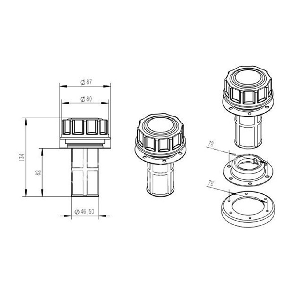 Fuel Tank Cap 87mm Leak Proof  - Heavy Equipment Freeport 评论和价格