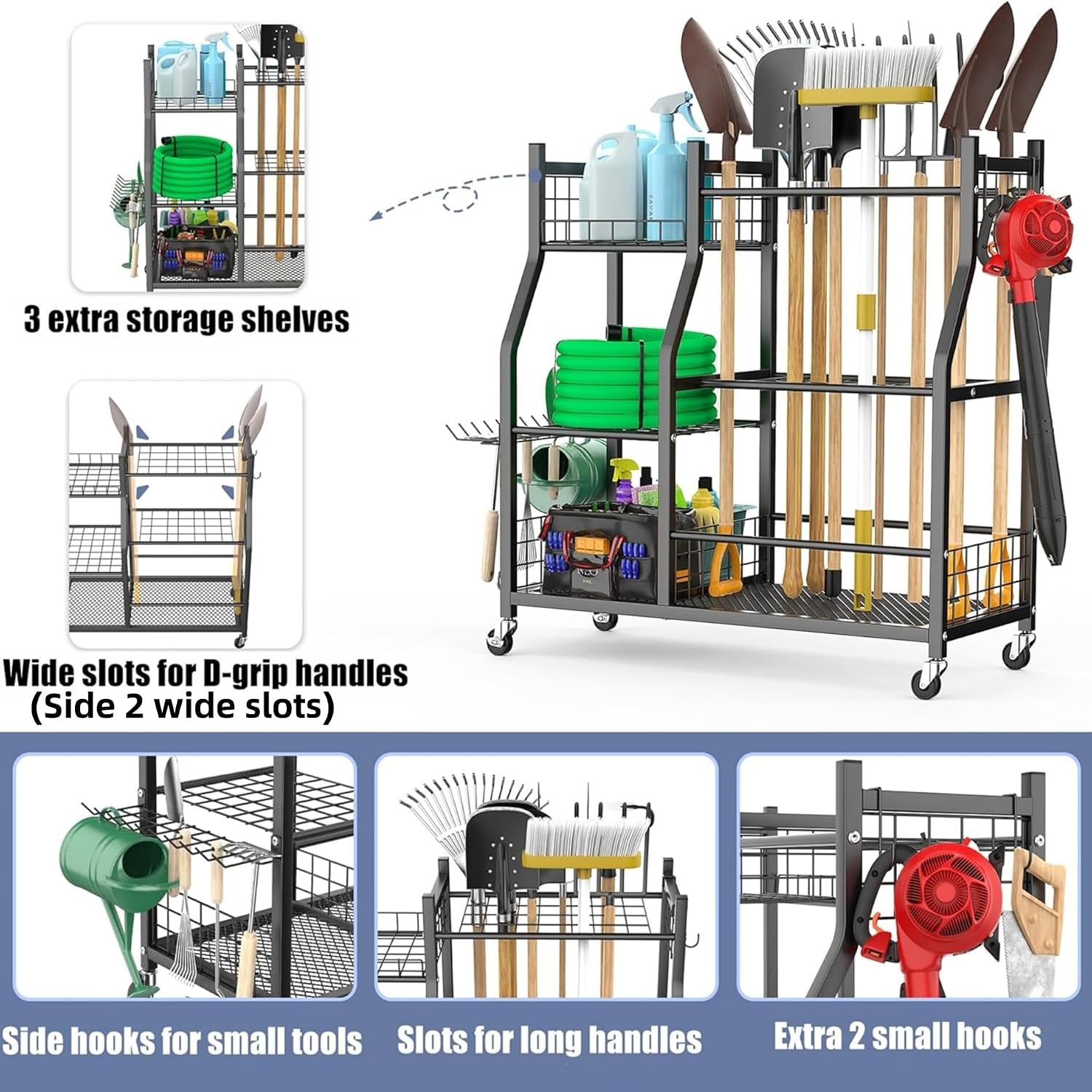 Garden Tool Organizer Rack Wit - Heavy Equipment Yard 评论和价格