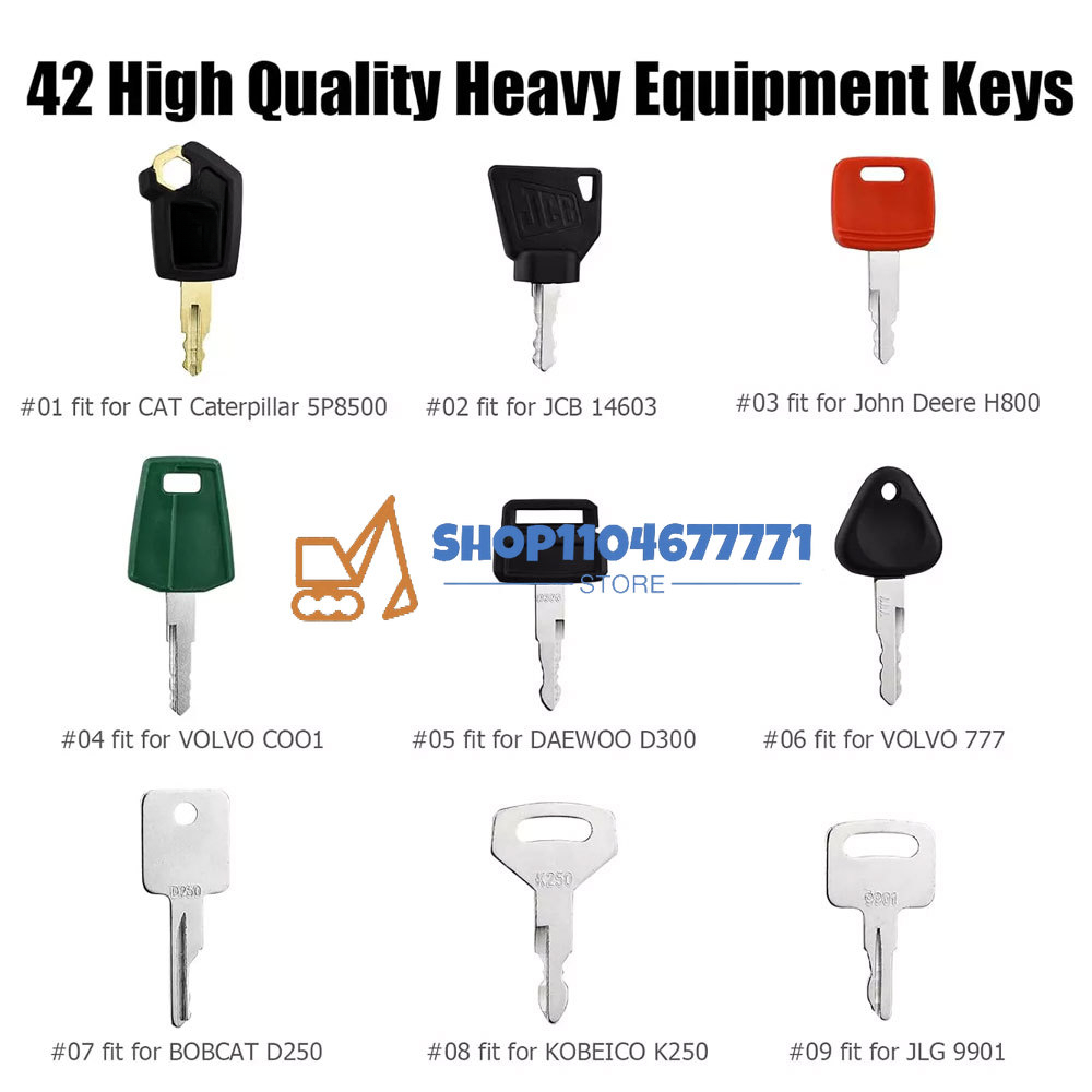 42 Keys Heavy Equipment Constr - Heavy Equipment Keys Master Set 评论和价格