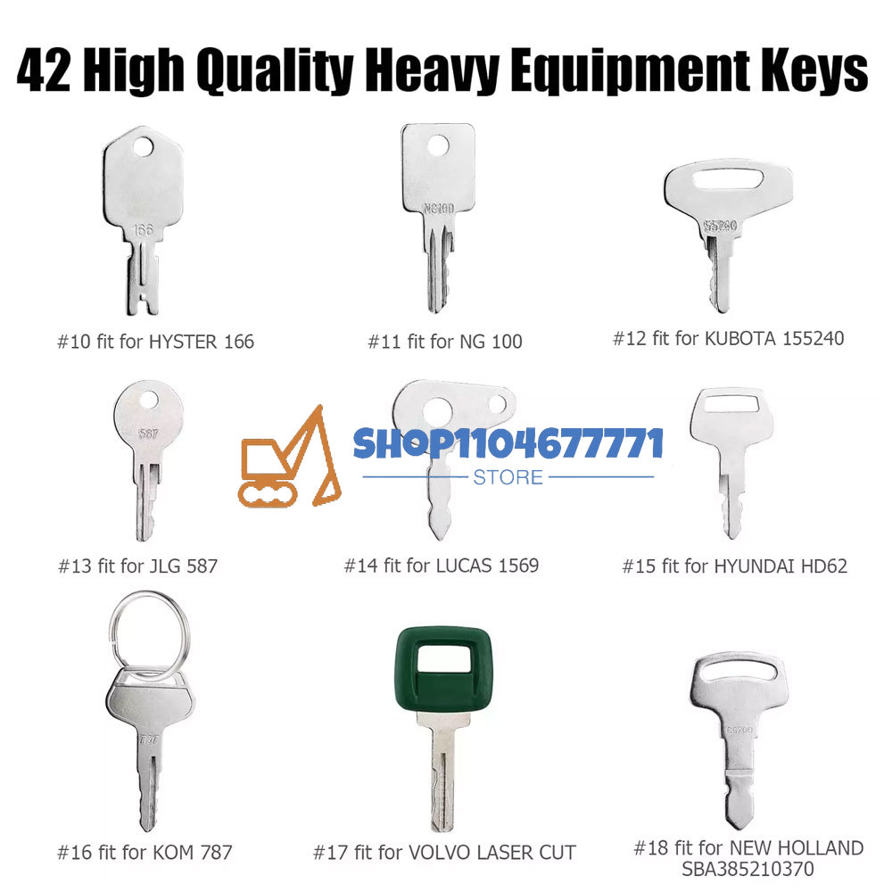 42 Keys Heavy Equipment Constr - Heavy Equipment Keys Master Set 评论和价格
