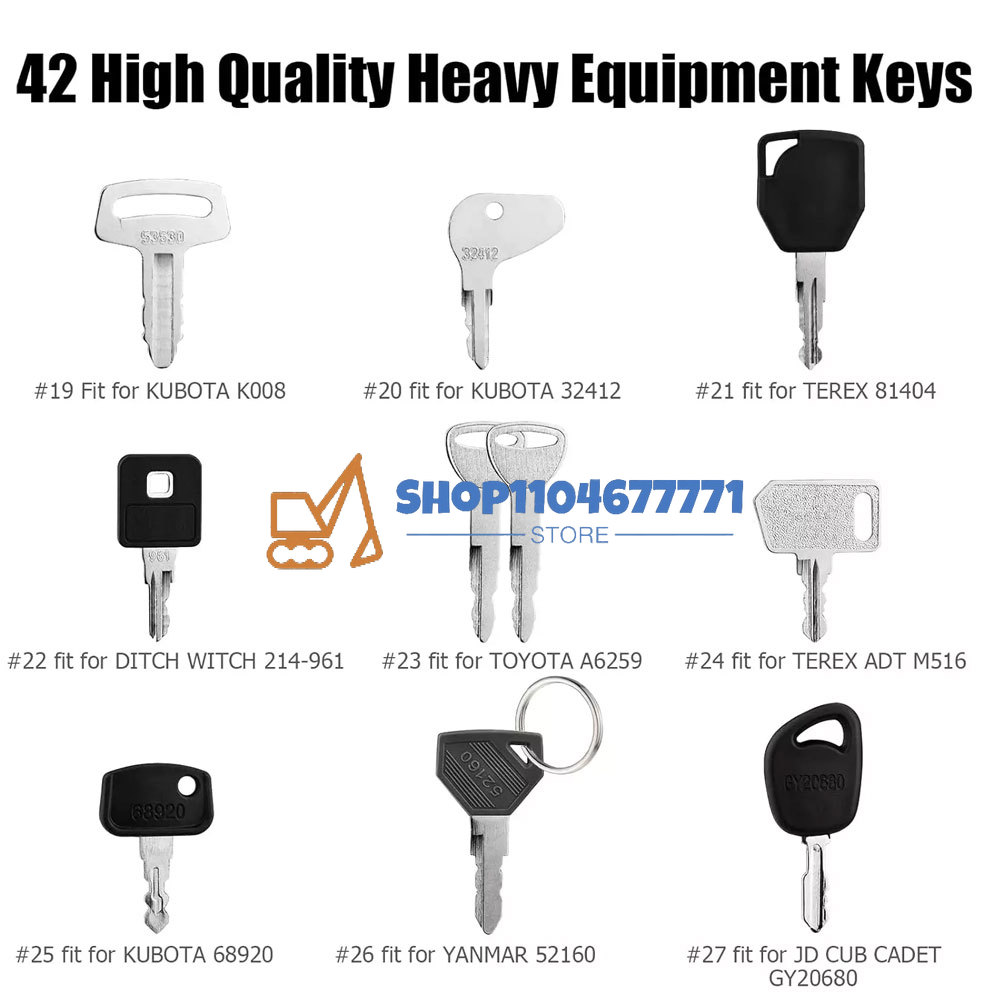 42 Keys Heavy Equipment Constr - Heavy Equipment Keys Master Set 评论和价格